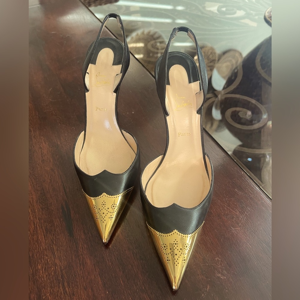 Christian Louboutin Calamijane Leather Slingback Pumps
